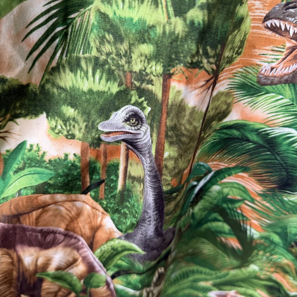 Retrolicious Dress Green Sz L Dinosaur Jurassic Jungle Tropical Novelty - Picture 6 of 10